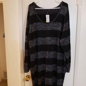 Black/Silver Torrid Sweater Dress Plus Size